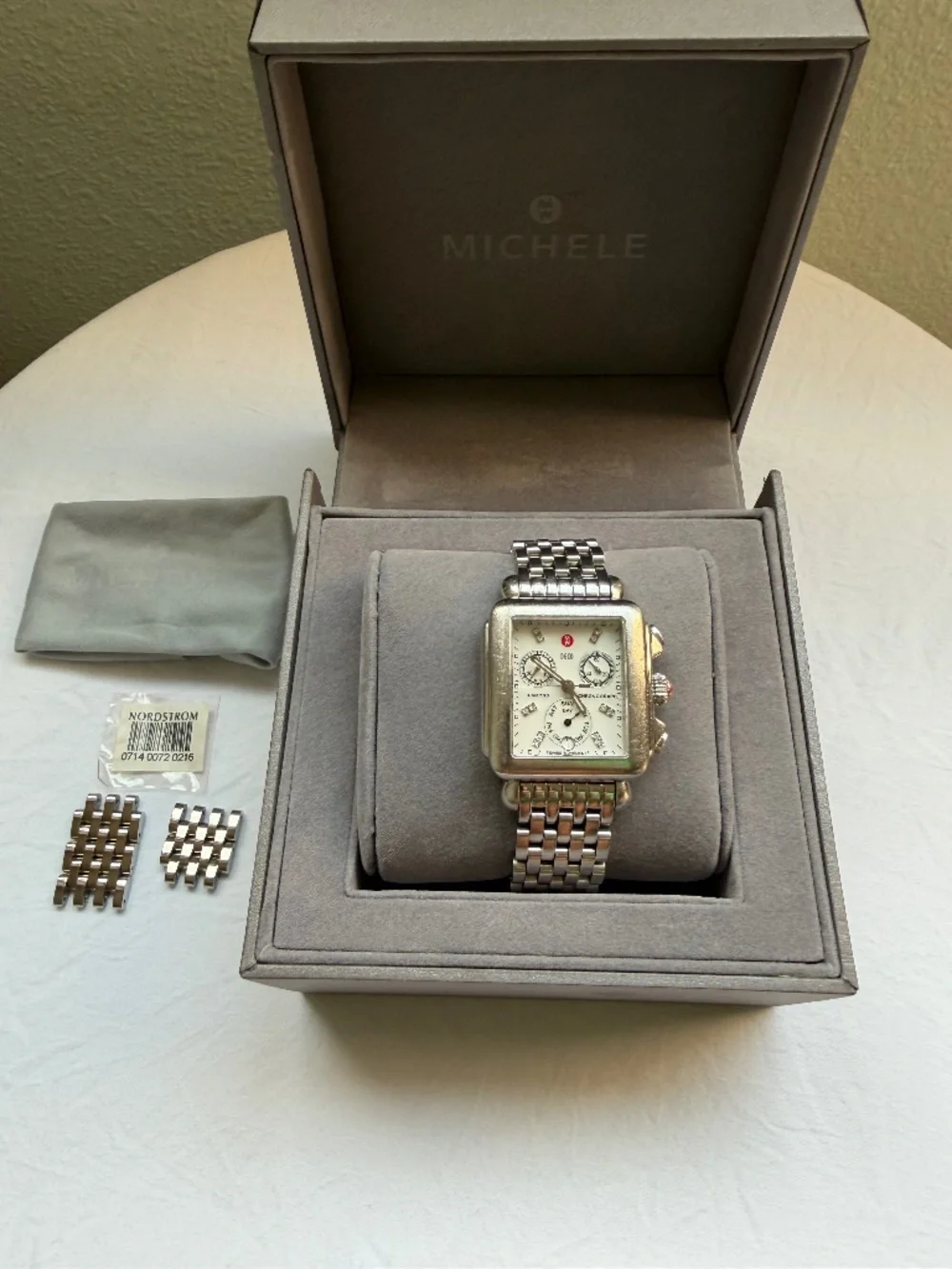 Michele Deco diamond Stainless Steel Watch